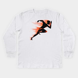 Runner Fire Kids Long Sleeve T-Shirt